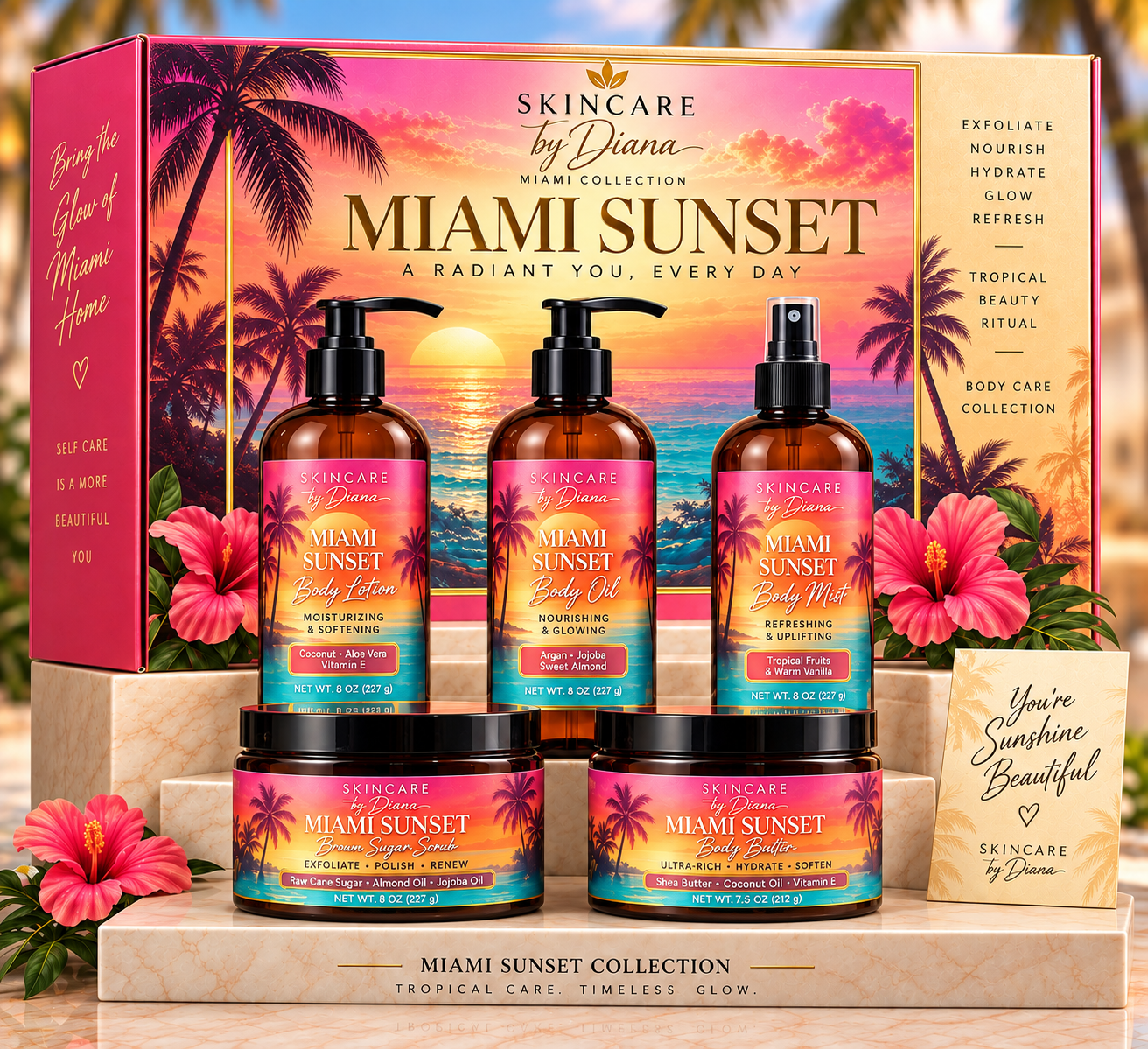 Skincare by Diana Miami Sunset Body Ritual collection